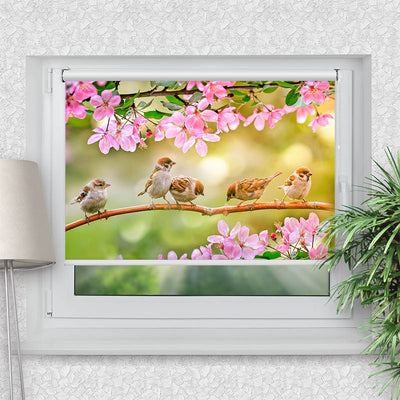 Klemmfix Rollo Spatzen auf dem Ast