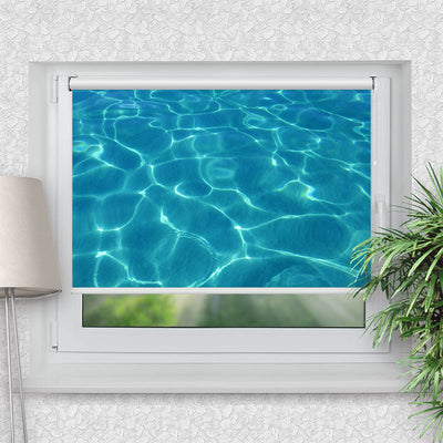 Rollo Motiv Wasser - ohne bohren - Klemmrollo bis 150 cm Breite - Klemmfix mit Fotodruck - blickdicht - La-Melle