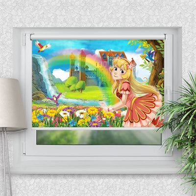 Rollo Motiv Fee im Maerchenland - ohne bohren - Klemmrollo bis 150 cm Breite - Klemmfix mit Fotodruck - blickdicht - La-Melle