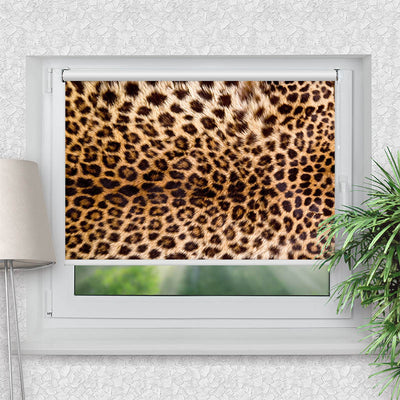 Rollo Motiv Leopardenmuster - ohne bohren - Klemmrollo bis 150 cm Breite - Klemmfix mit Fotodruck - blickdicht - La-Melle