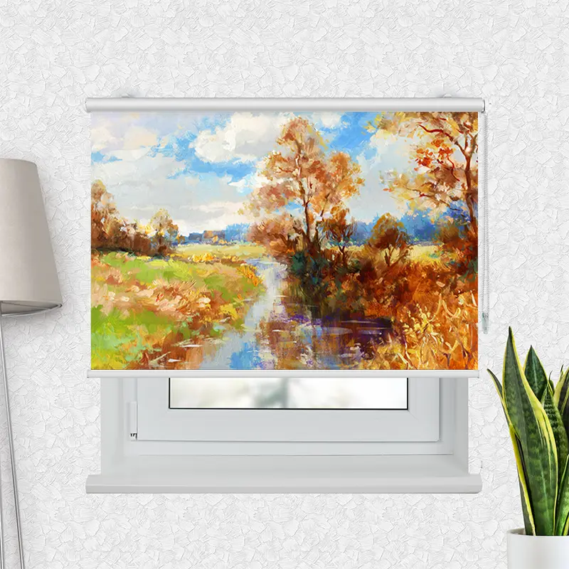 Klemmrollo "Herbstlandschaft Aquarell"