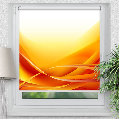 Klemmfix Rollo Abstrakte Wellen Orange