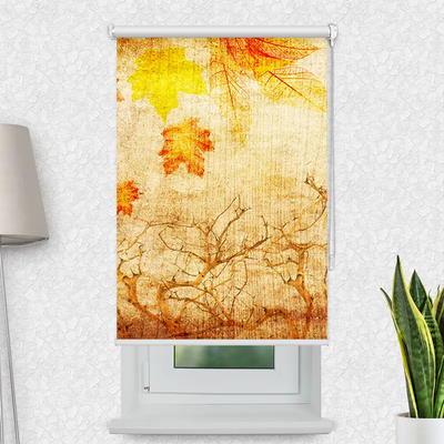 Klemmfix Rollo Herbst Retro | Motiv-Klemmrollo