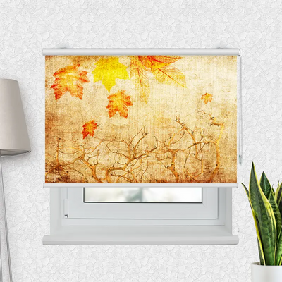 Klemmfix Rollo Herbst Retro | Motiv-Klemmrollo