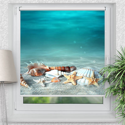 Klemmfix Rollo Muschel und Seestern am Strand