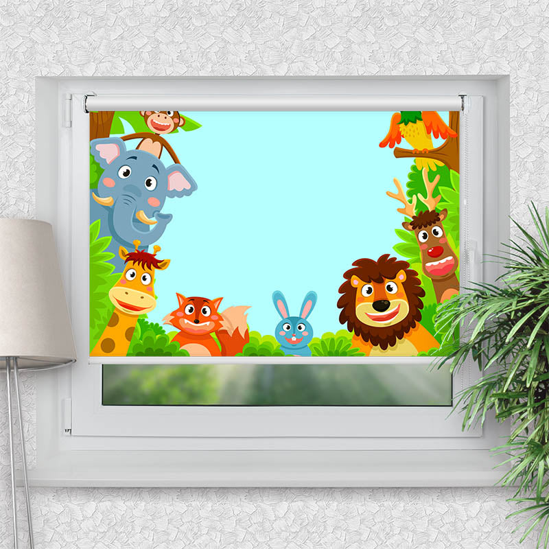 Rollo Motiv "Wilde Tiere" - ohne bohren - Klemmrollo bis 150 cm Breite - Klemmfix mit Fotodruck - blickdicht - La-Melle