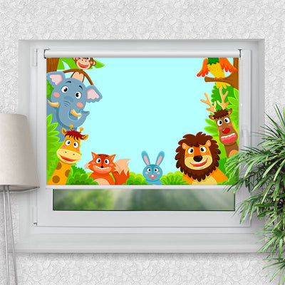 Rollo Motiv Wilde Tiere - ohne bohren - Klemmrollo bis 150 cm Breite - Klemmfix mit Fotodruck - blickdicht - La-Melle
