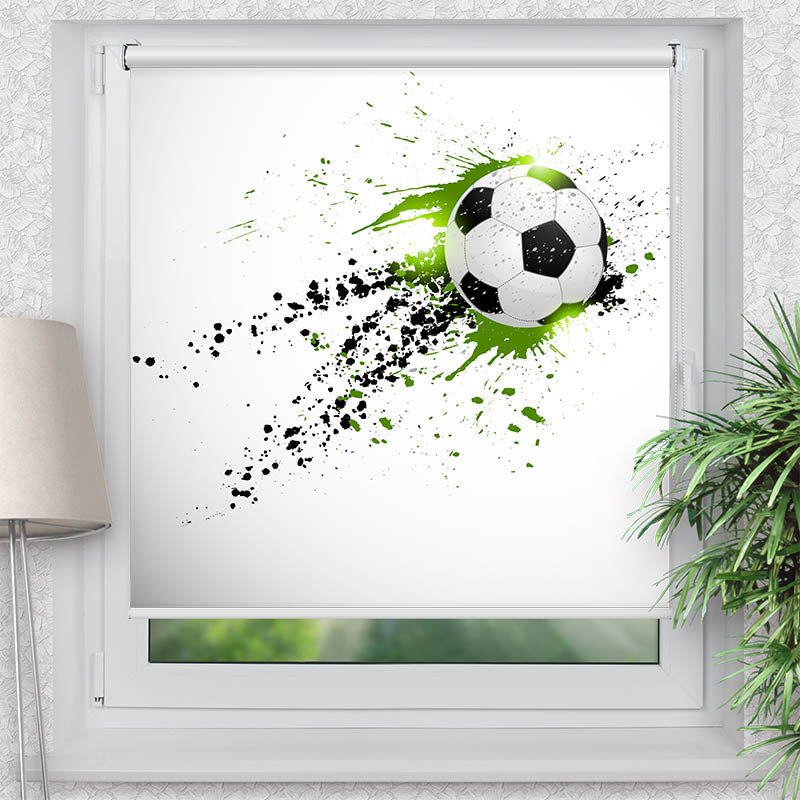 Rollo Motiv "Soccer" - ohne bohren - Klemmrollo bis 150 cm Breite - Klemmfix mit Fotodruck - blickdicht - La-Melle