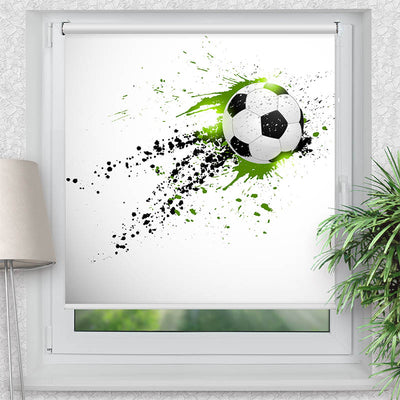 Rollo Motiv Soccer - ohne bohren - Klemmrollo bis 150 cm Breite - Klemmfix mit Fotodruck - blickdicht - La-Melle