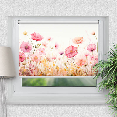 Klemmfix Rollo Aquarell Rosen und Mohn