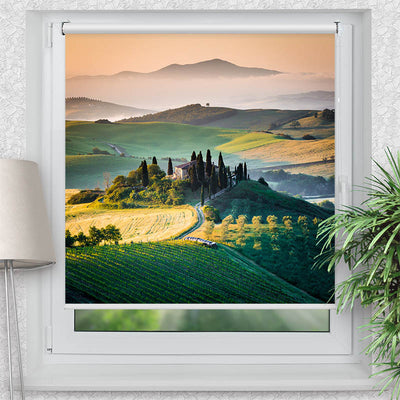 Rollo Motiv Toskana - ohne bohren - Klemmrollo bis 150 cm Breite - Klemmfix mit Fotodruck - blickdicht - La-Melle