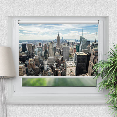 Rollo Motiv Manhattan Skyline - ohne bohren - Klemmrollo bis 150 cm Breite - Klemmfix mit Fotodruck - blickdicht - La-Melle