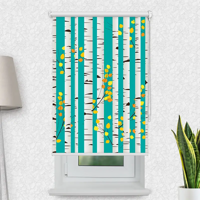 Klemmfix Rollo Birken Im Herbst | Motiv-Klemmrollo