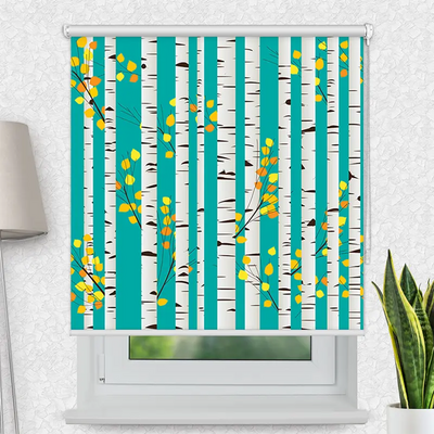 Klemmfix Rollo Birken Im Herbst | Motiv-Klemmrollo