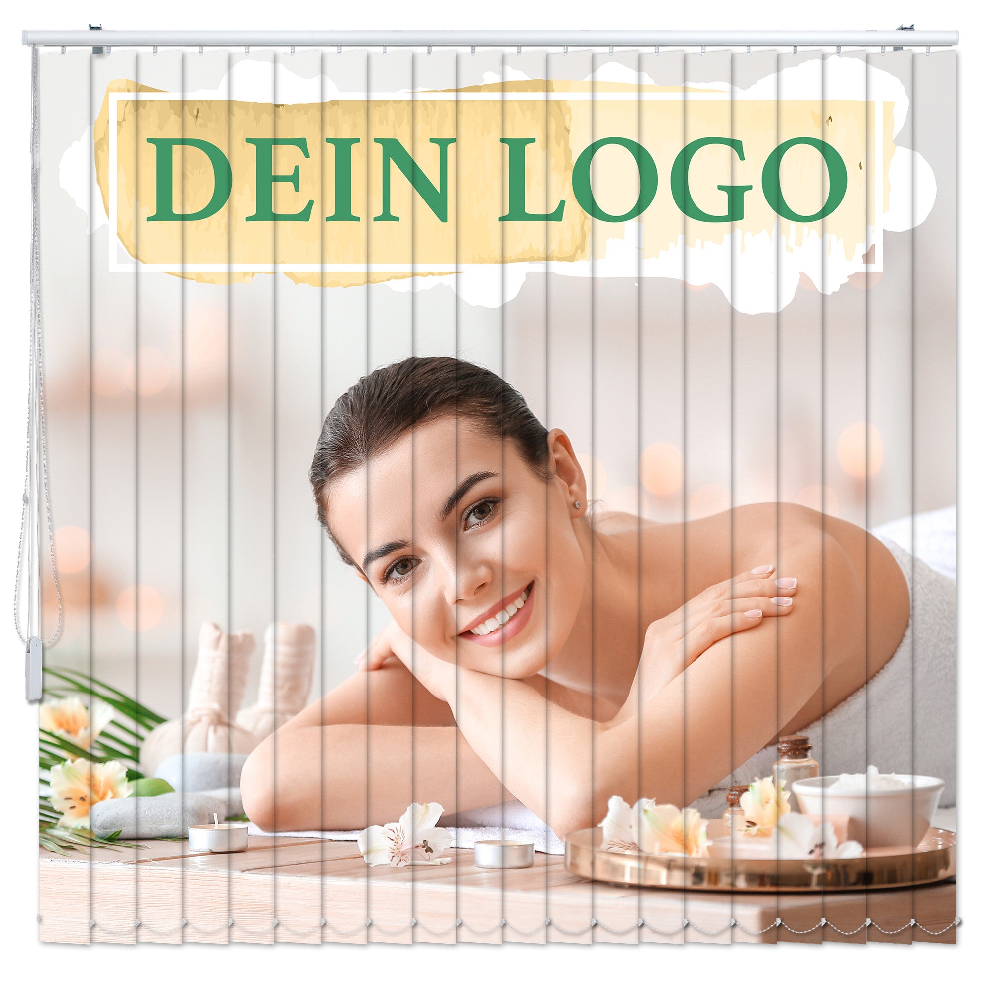 Lamellenvorhang mit Logodruck