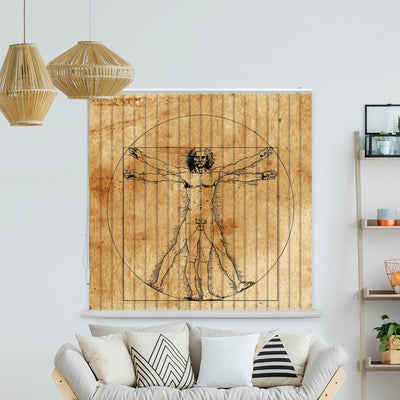Lamellenvorhang Motiv Vintage Vitruvian Man