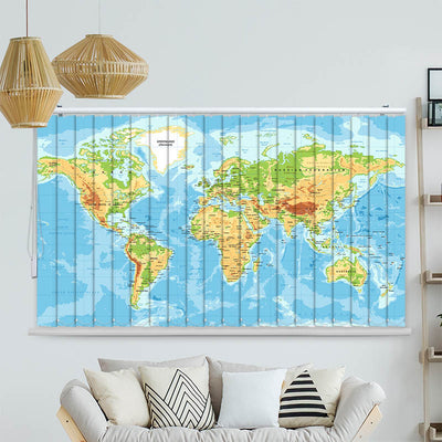 Lamellenvorhang Motiv Weltkarte