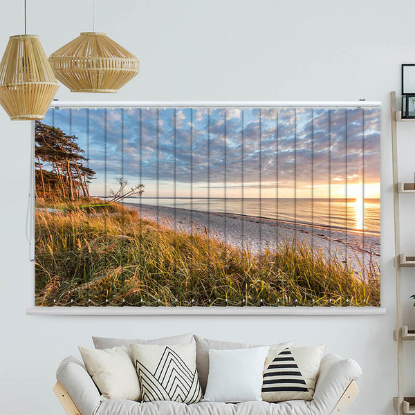 Lamellenvorhang Motiv "Sonnenuntergang am Meer"