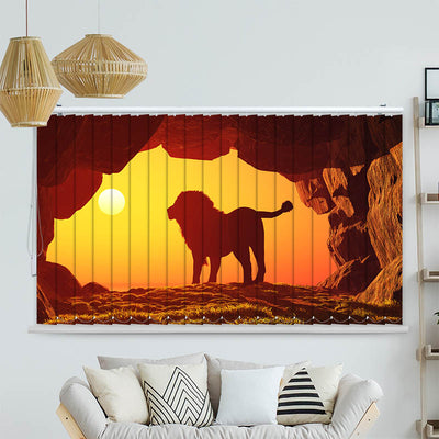 Lamellenvorhang Motiv Loewe Sonnenuntergang