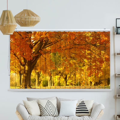 Lamellenvorhang Motiv Abstrakt Gruene Wellen