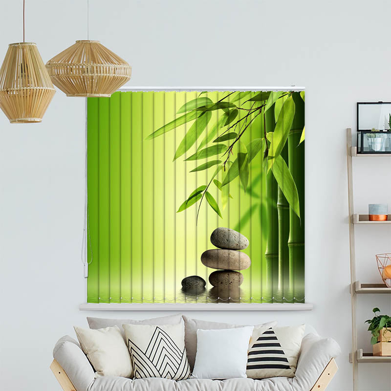 Lamellenvorhang Motiv Waldsee Wasserfall Sonnenlicht