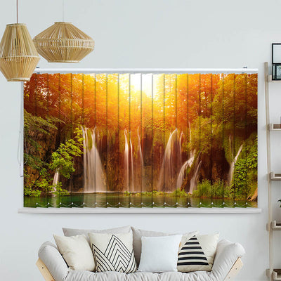 Lamellenvorhang Motiv Bunte Topfblumen