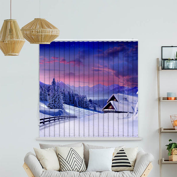 Lamellenvorhang Motiv "Winterlandschaft"
