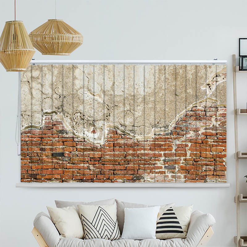 Lamellenvorhang Motiv Alte Steinmauer mit Putz