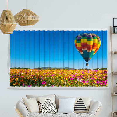 Lamellenvorhang Motiv Blumenwiese Ballon