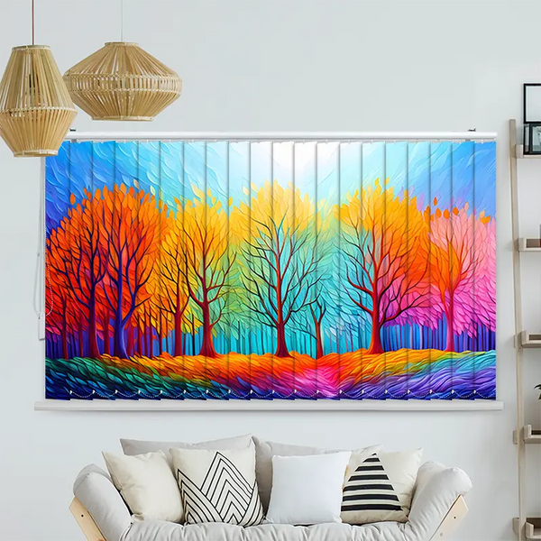 Lamellenvorhang Motiv "Herbstwald Kunst"