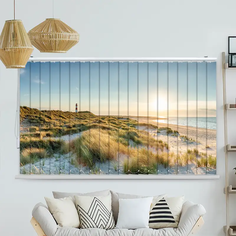 Lamellenvorhang Motiv Leuchtturm Strand Meer Auf Sylt