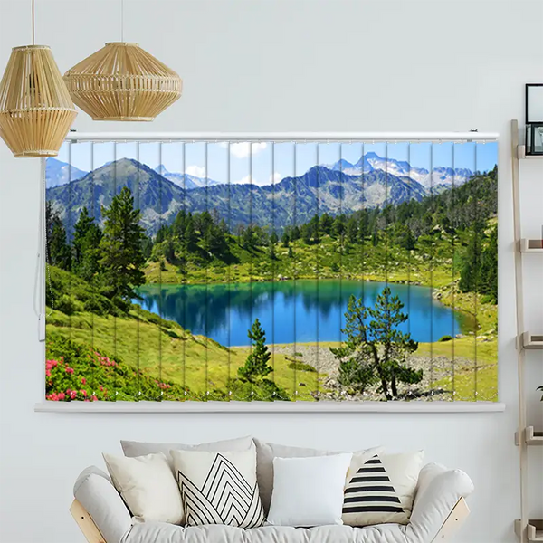 Lamellenvorhang Motiv "Berglandschaft mit See"