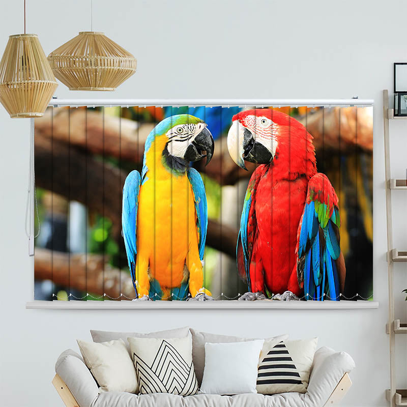 Lamellenvorhang Motiv "Papageien"