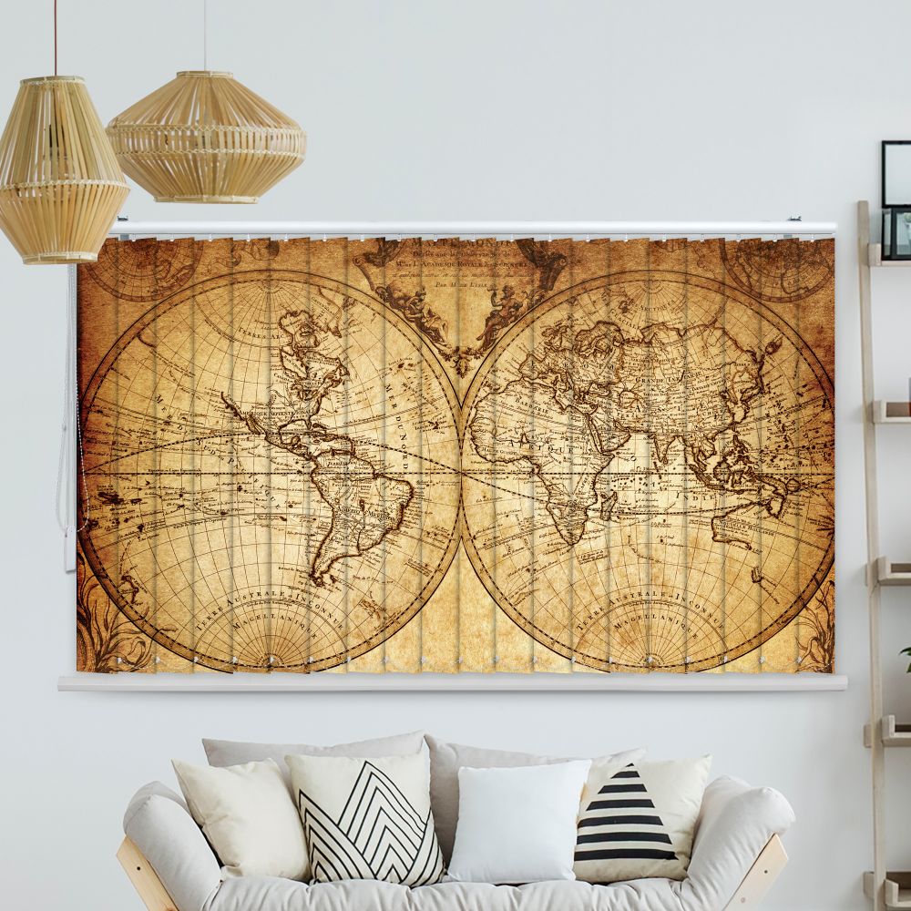 Lamellenvorhang Motiv "Vintage Map"