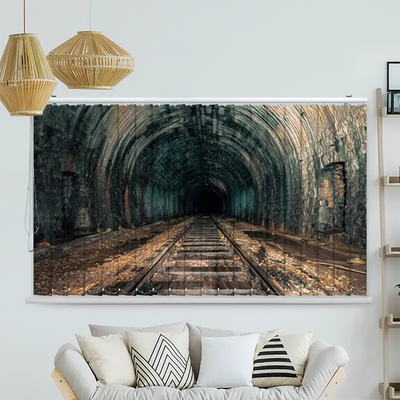 Lamellenvorhang Motiv Alter Eisenbahn Tunnel