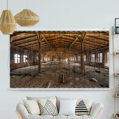 Lamellenvorhang Motiv Bambusblaetter von Oben