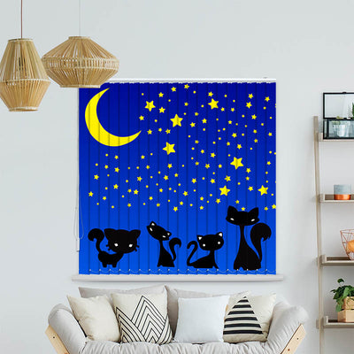 Lamellenvorhang Motiv Katzen Unter dem Sternenhimmel