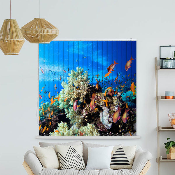 Lamellenvorhang Motiv "Korallen und Fische"