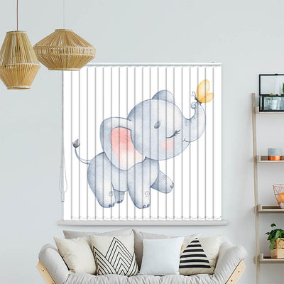 Lamellenvorhang Motiv Elefantenkind Schmetterling