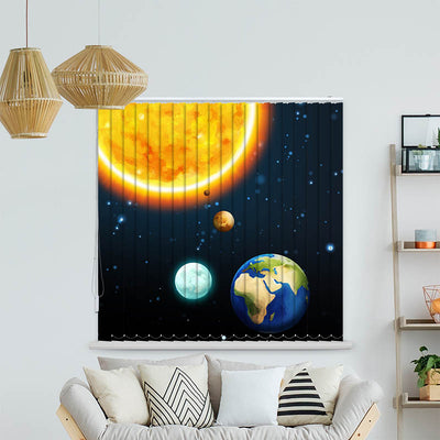 Lamellenvorhang Motiv Sonne und Planeten