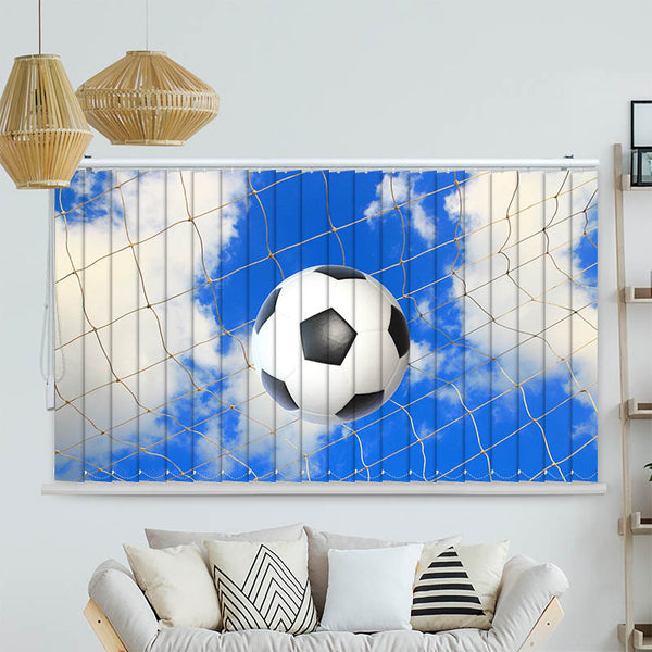 Lamellenvorhang Motiv "Fussball im Netz"
