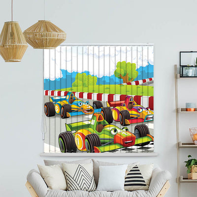 Lamellenvorhang Motiv Autorennen