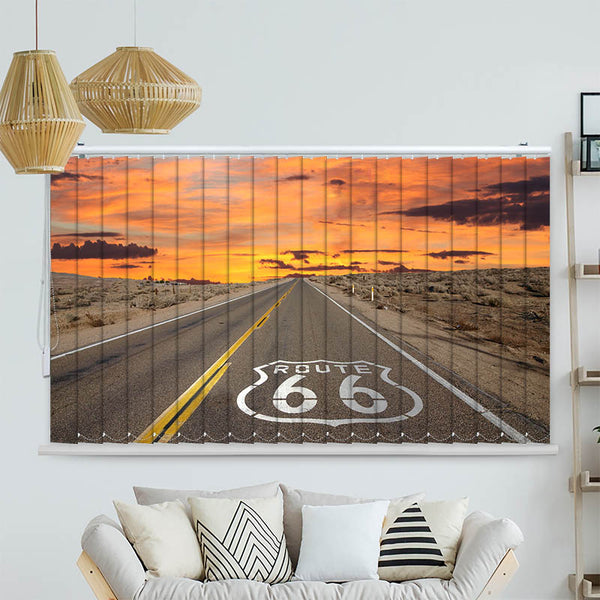 Lamellenvorhang Motiv "Route 66"
