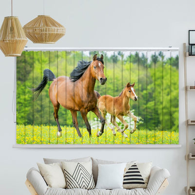 Lamellenvorhang Motiv Pferd mit Fohlen