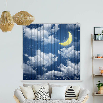 Lamellenvorhang Motiv Halbmond Himmel Nacht