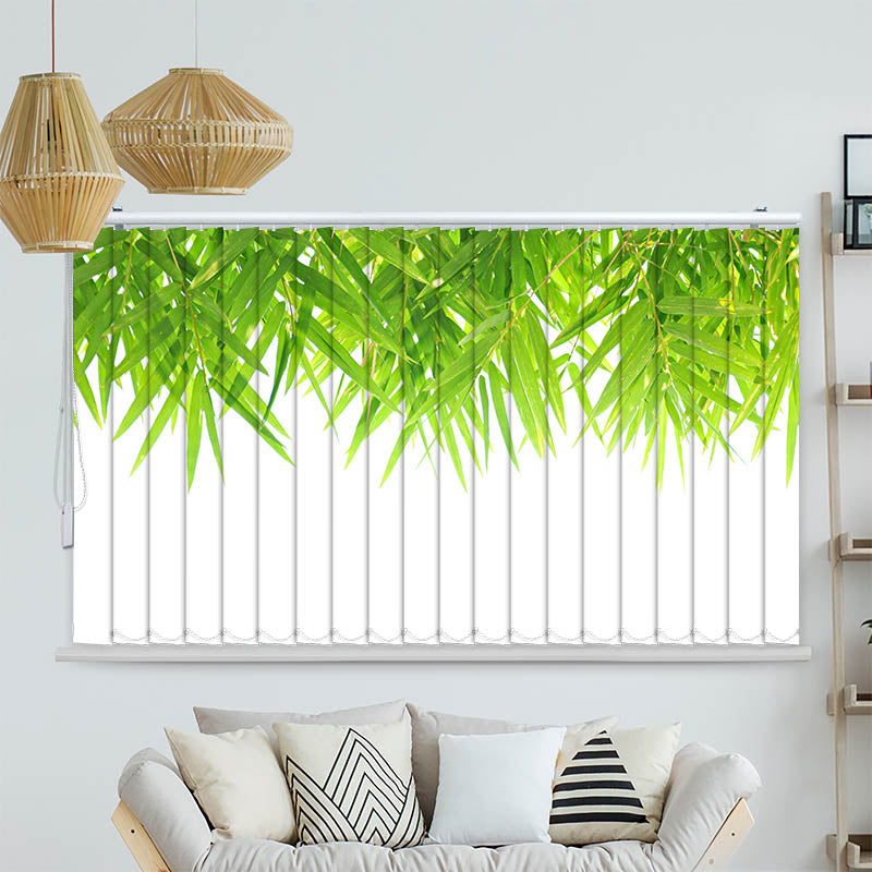 Lamellenvorhang Motiv Bambus Blaetter Oben