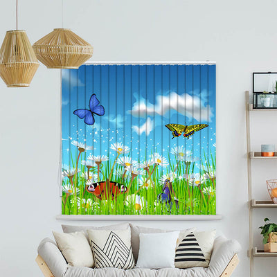 Lamellenvorhang Motiv Schmetterlinge Wiese