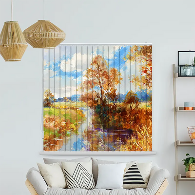 Lamellenvorhang Motiv Herbstlandschaft Aquarell