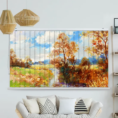 Lamellenvorhang Motiv Herbstlandschaft Aquarell