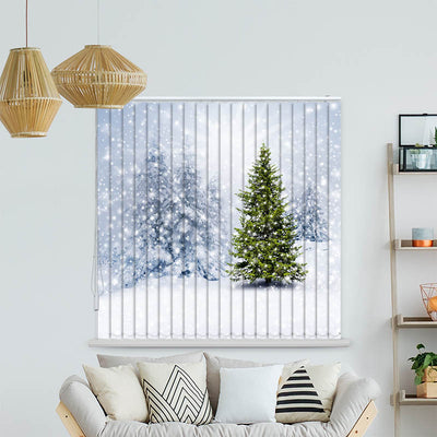 Lamellenvorhang Motiv Tannenbaum Winter
